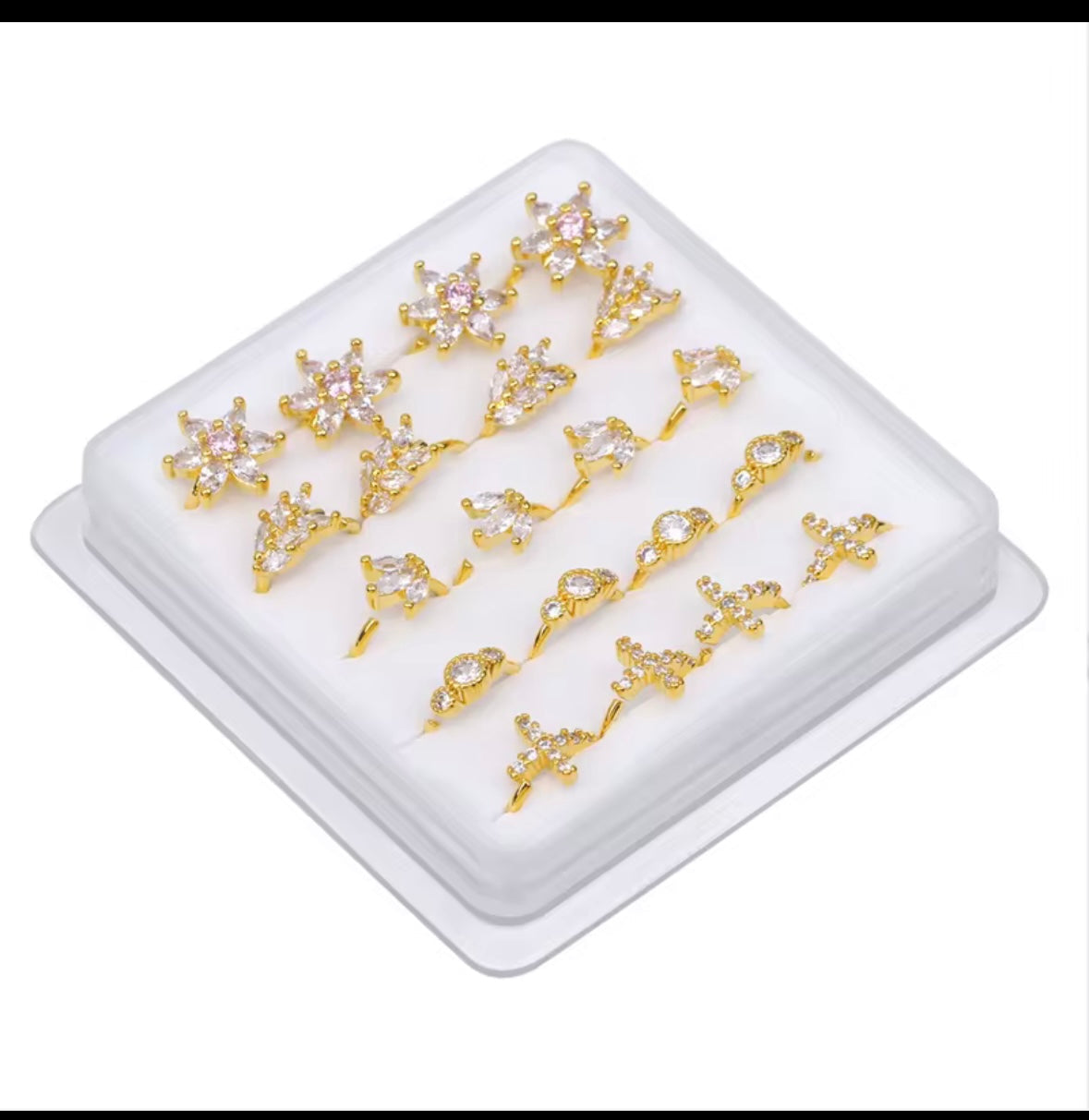 Gold Crystal Nose Hoop